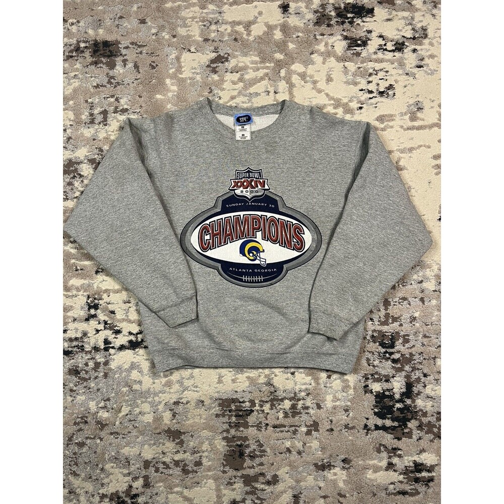 VTG Y2K 2000 St. Louis Rams Super Bowl 34 Champions Crewneck Sweatshirt Size M